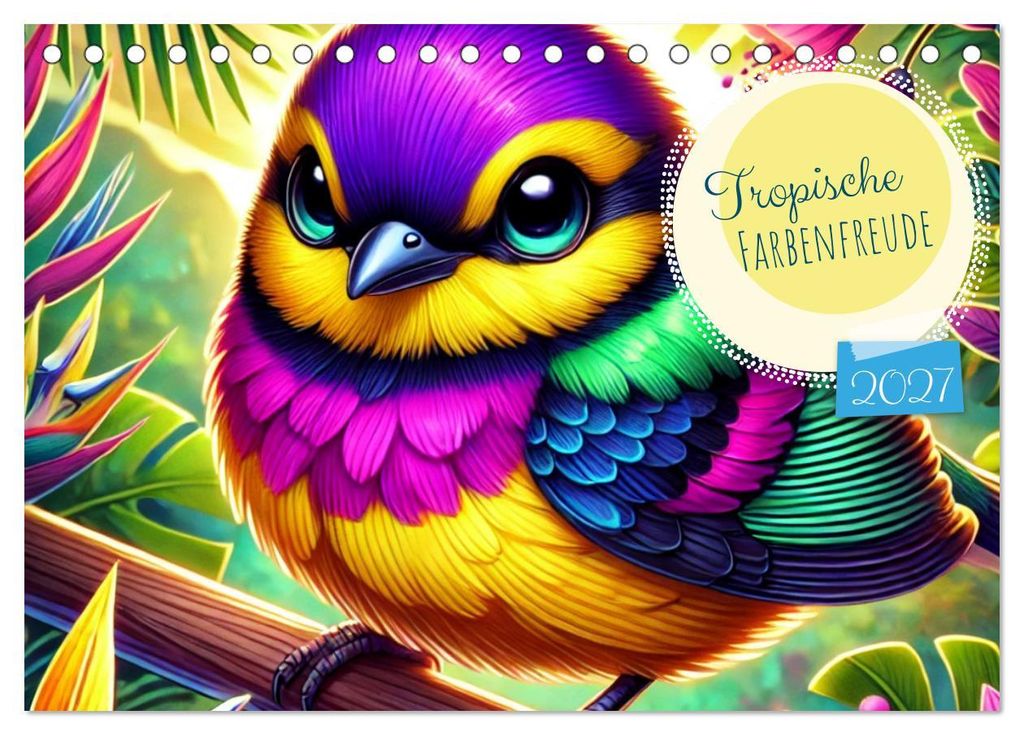 Tropische Farbenfreude (Tischkalender 2027 DIN A5 quer), CALVENDO Monatskalender