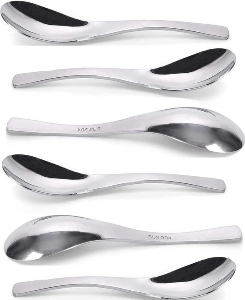 Lot de 6 cuillères de service en acier inoxydable 18/8 de 17 cm - Inox