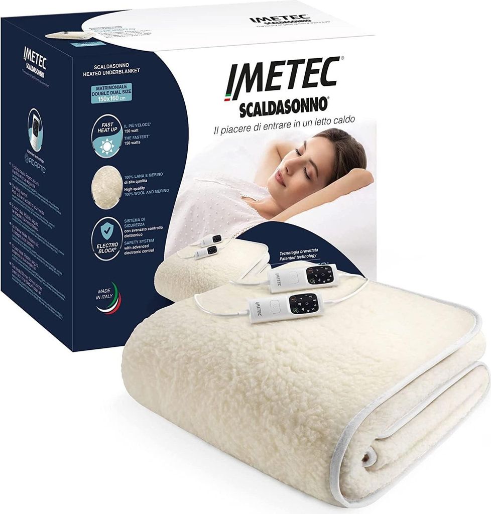 Imetec 16634, 150 x 160 cm, 300 W, Beige, Wol, Polyester, Productafbeelding 