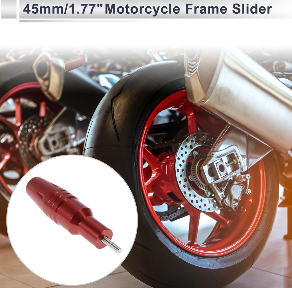 1.11" Motorrad Slider Rahmen Aluminiumlegierung Rad Verkleidung Schutz Crash Pad Schutzschutz 1.77" 5.91" Rot 1 Set