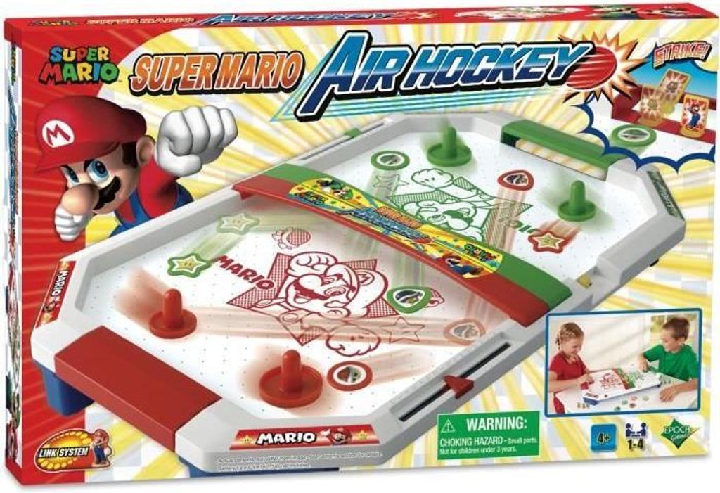 Super Mario Air Hockey Spiel, Gesellschaftsspiel, Ab 4 Jahren, Rotes Design