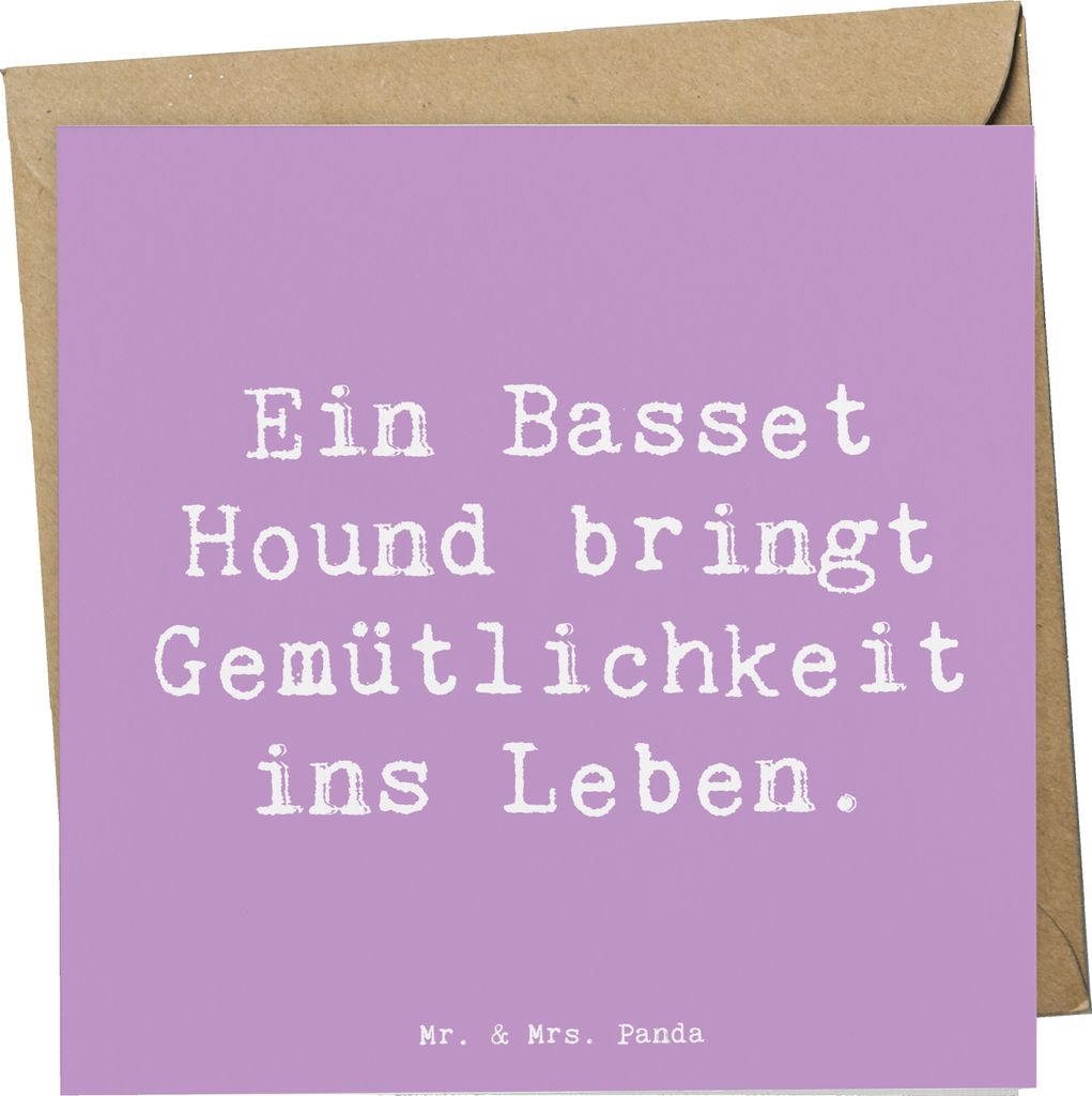 Mr. & Mrs. Panda Grußkarte Spruch Basset Hound Gemütlichkeit - Lavendeltraum - Geschenk, Ohren, anlasskarte, Klappkarte, faltkarte, Hundeliebhabe...