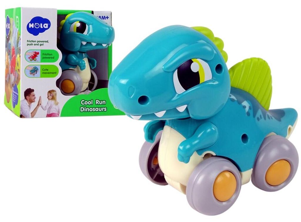 Lean Toys Dinosaurier auf Rädern blaue Figur