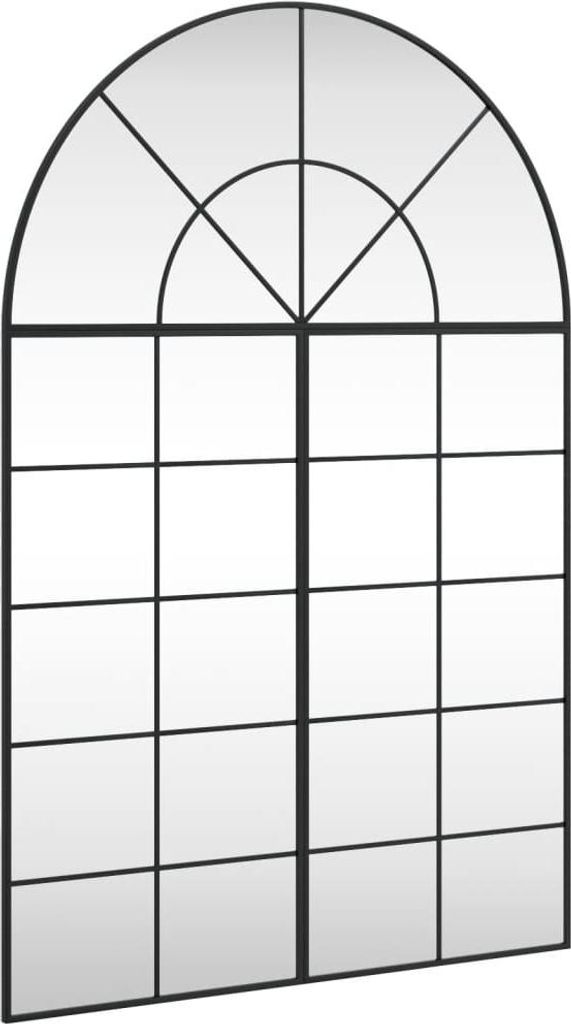 vidaXL Wandspiegel Schwarz 100x150 cm Gewölbt Eisen Produktbild 