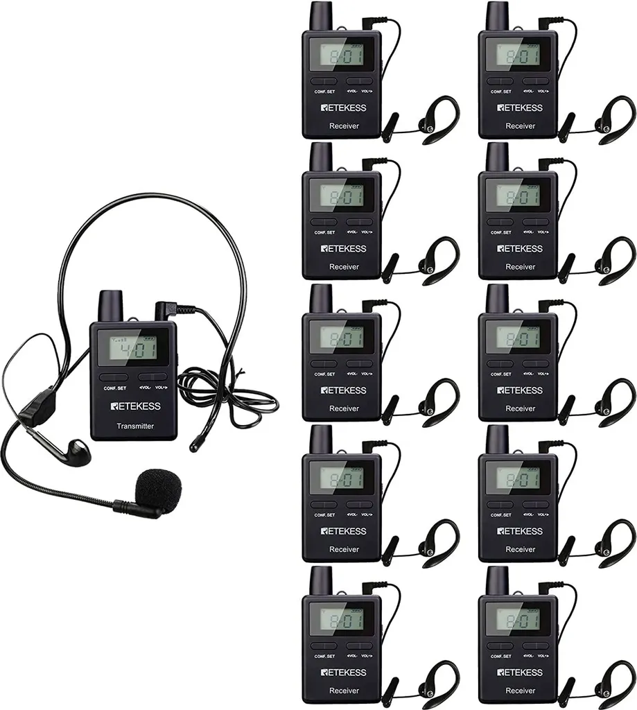Retekess TT109 Système de guidage 2.4GHz avec portée de 180m sans fil