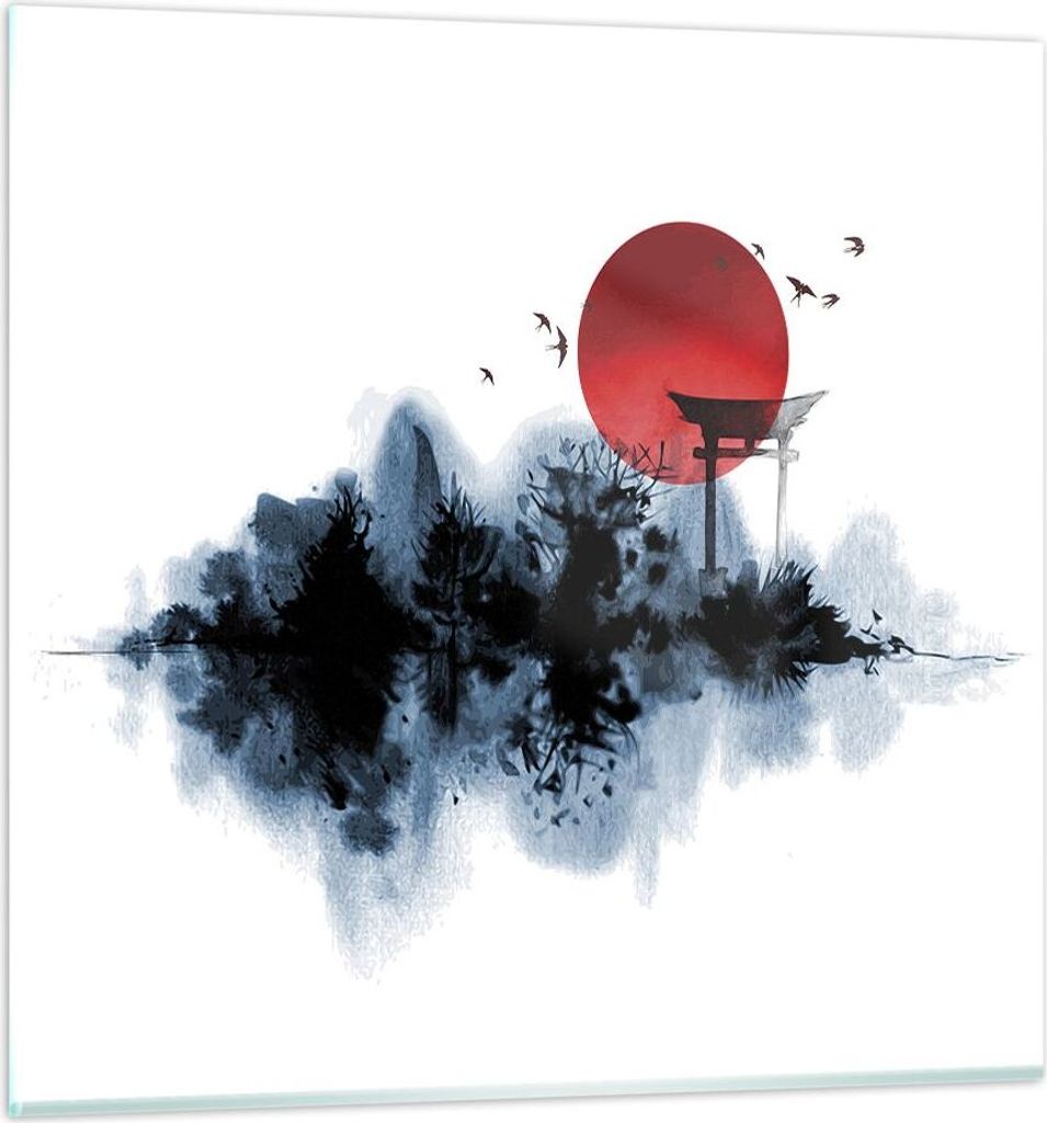 Bilder auf glas - Einteilig - Rot Sonne Tor - 50x50cm - Glasbilder - Wandbilder - Bilder - Kunstdruck - zum Aufhängen bereit - Wanddekoration aus ...