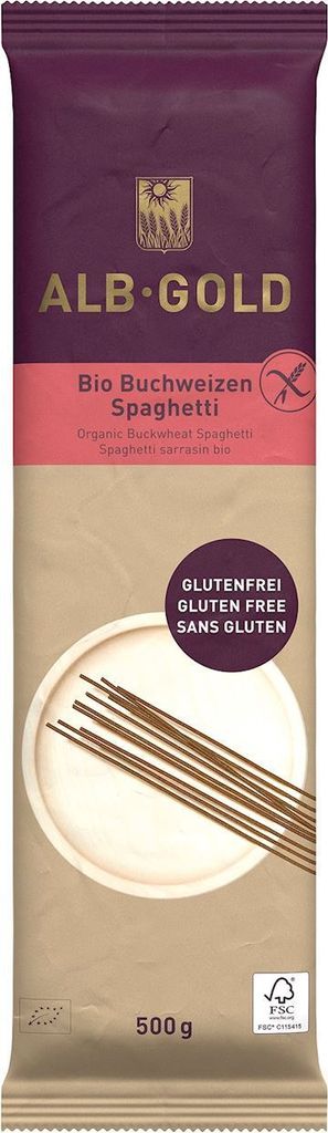 GLUTENFREIE -SPAGHETTI AUS BUCHWEIZENMEHL 500 g – ALB GOLD Produktbild 
