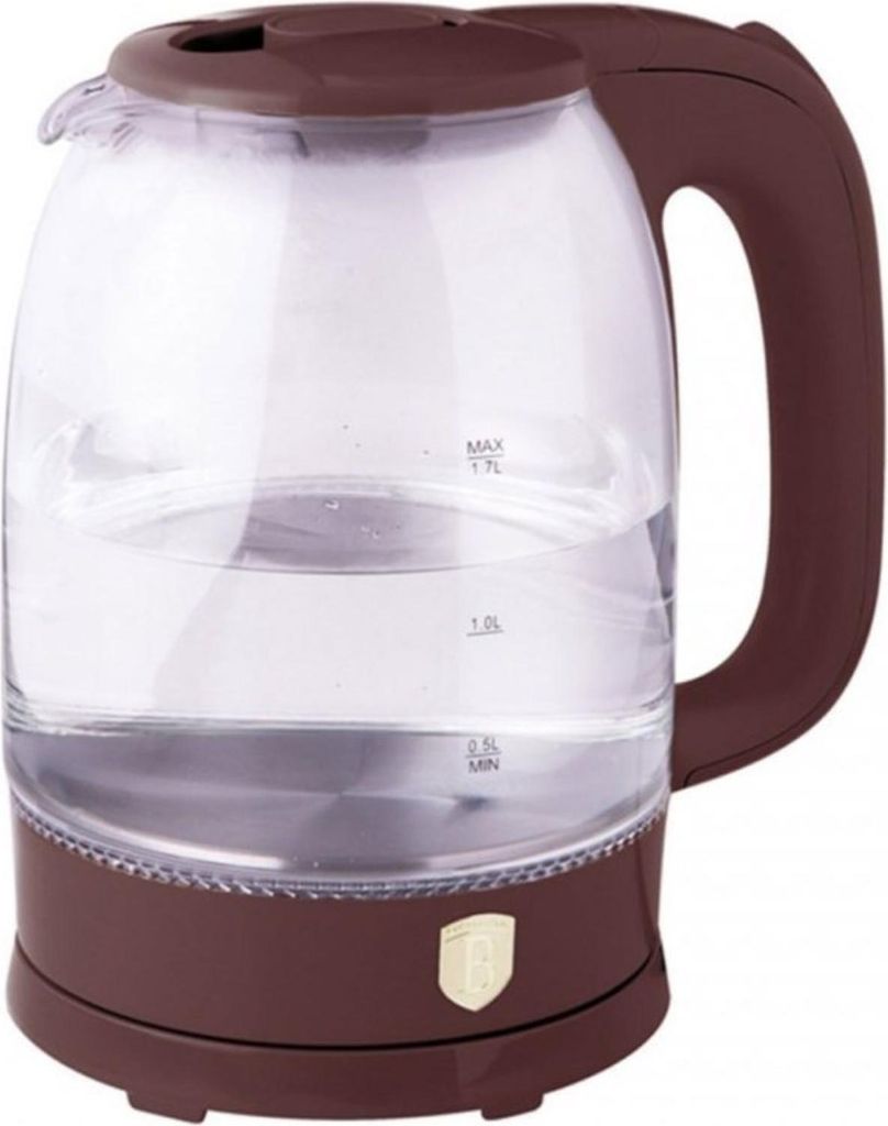 Berlinger Haus Wasserkocher 1,7L Glas Dunkelrot
