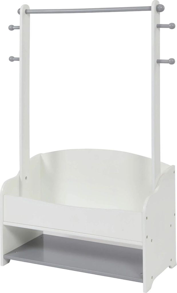 Ginger Home Kinder-Kleiderständer Holz Weiß/Grau – Regal Produktbild 2