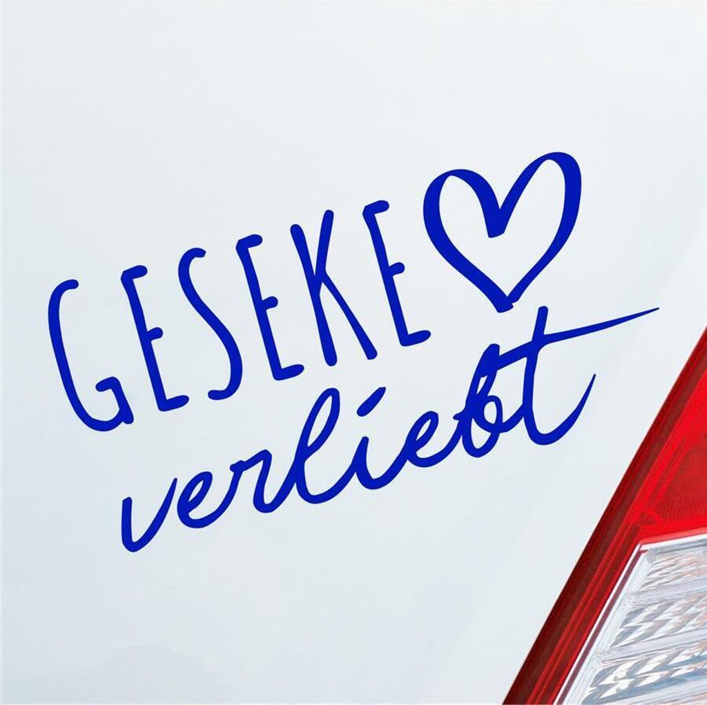Auto Aufkleber Geseke verliebt Herz Stadt Heimat Liebe Car 19x9 cm Dunkelblau Sticker Heckscheibenaufkleber