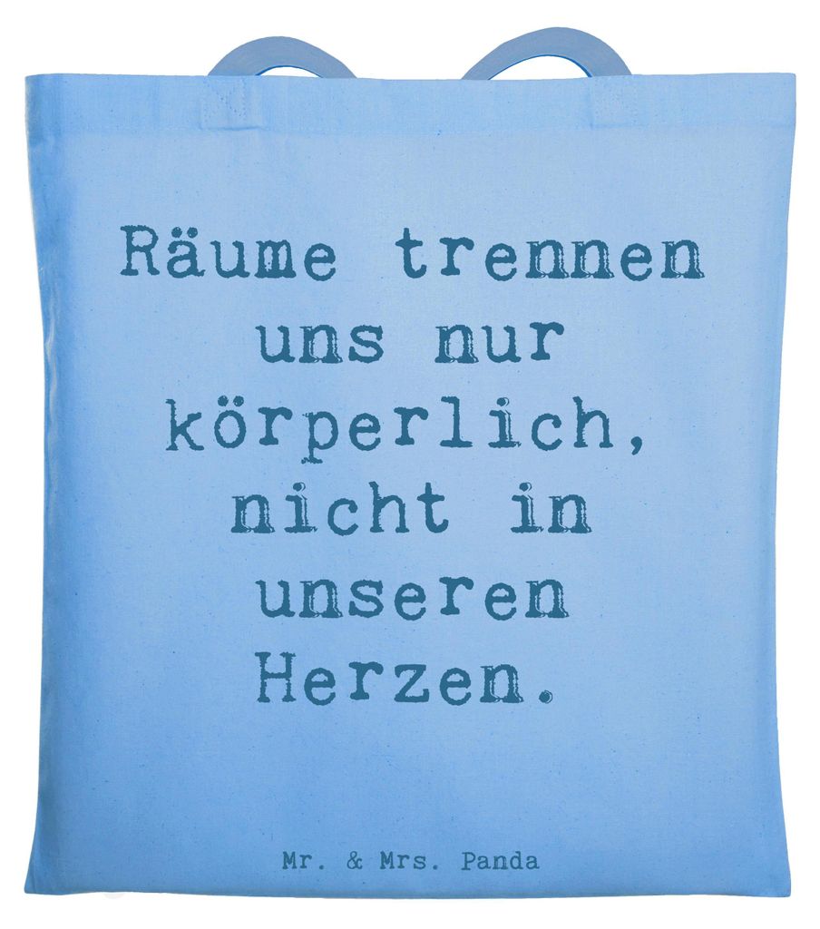 Mr. & Mrs. Panda Einkaufstasche Spruch Trennung von den Eltern - Sky Blue - Geschenk, Zuversicht, Kraft, Vertrauem, positive Energie, Geschenkideen...