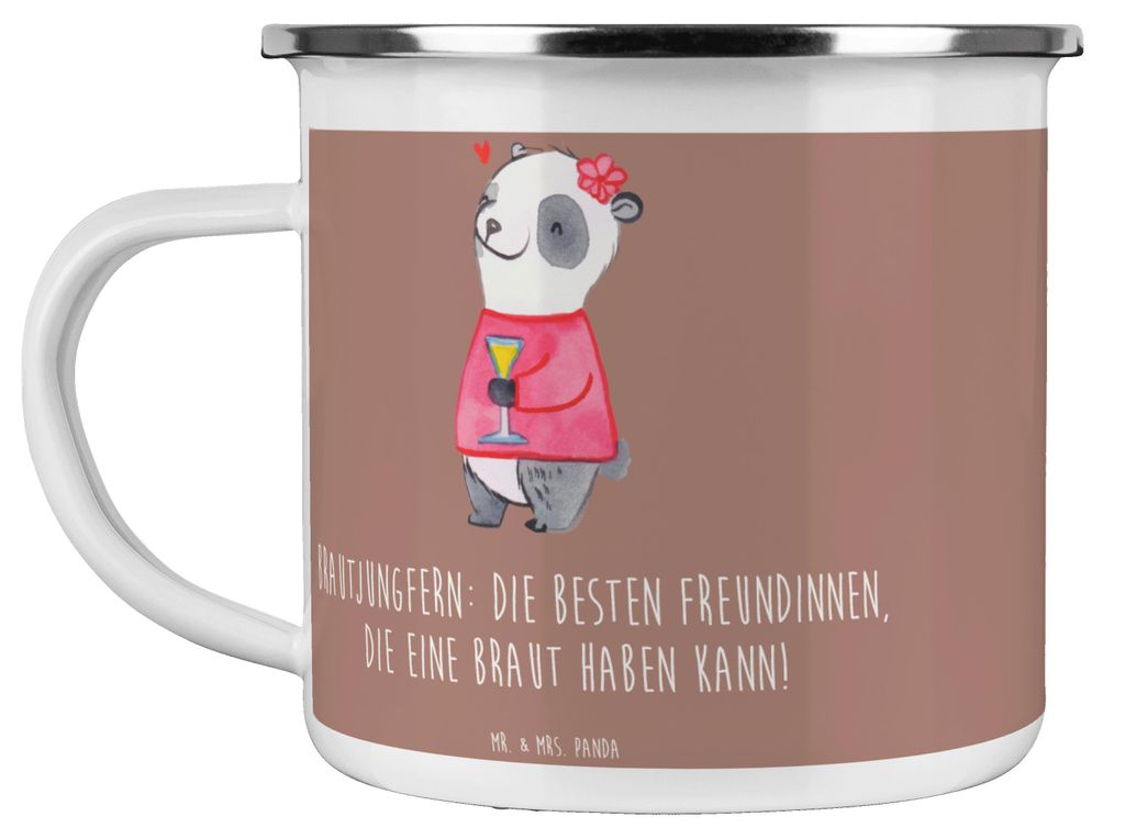 Mr. & Mrs. Panda Pott Beste Brautjungfern - Braun Pastell - Geschenk, Dankeschön, unvergesslich, Freundschaft, Geschenke, Heirat, Motivtasse, Emai...