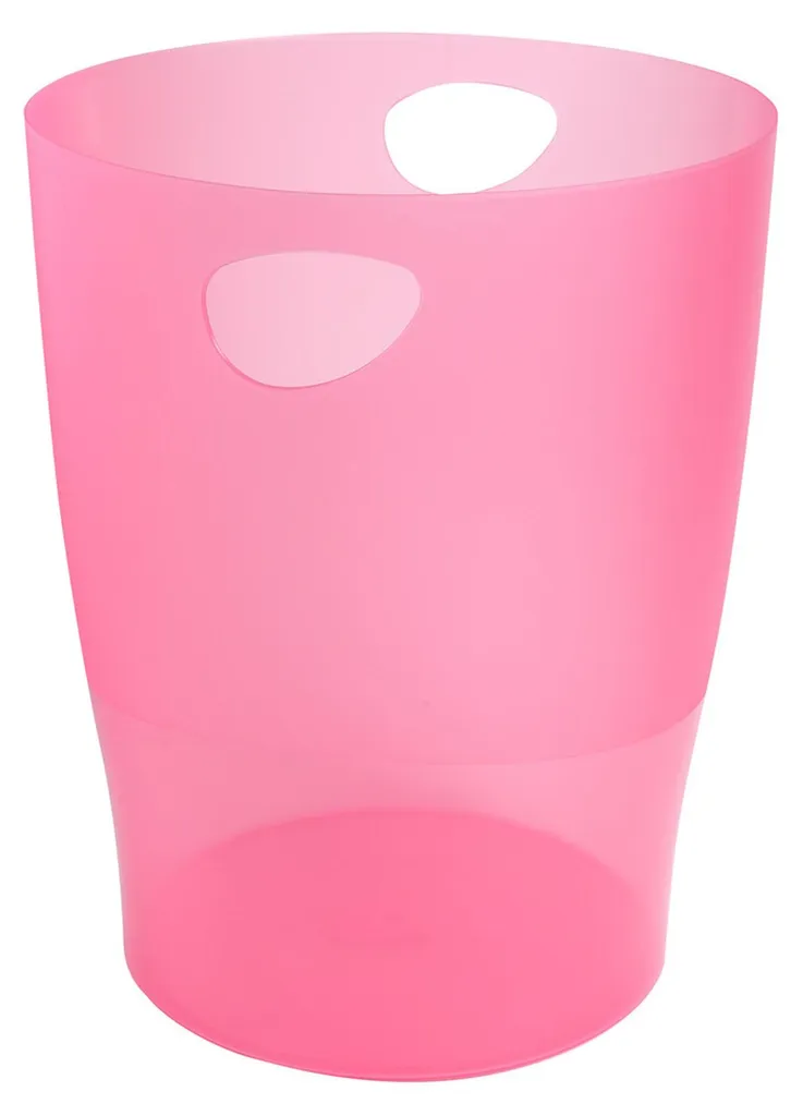 Corbeille à papier bureau 15L framboise Exacompta pour espace de travail