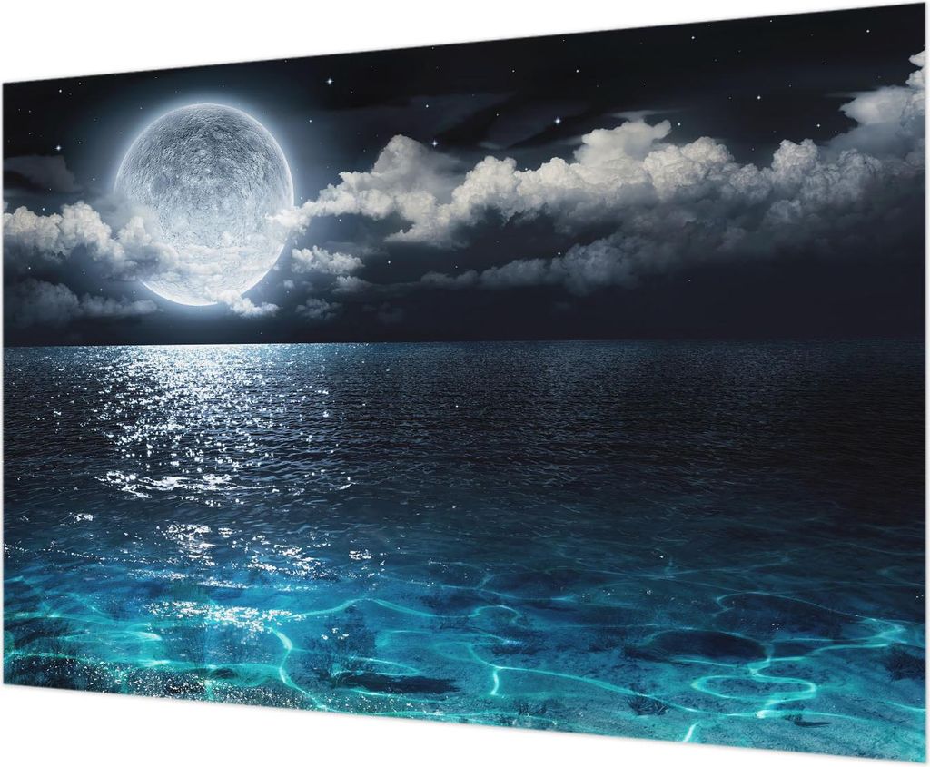 Wandtapete - Dekorative Tapete für Wohnzimmer - Tapetenfolie für Wanddekoration - 208x146 cm - Nachtmeer