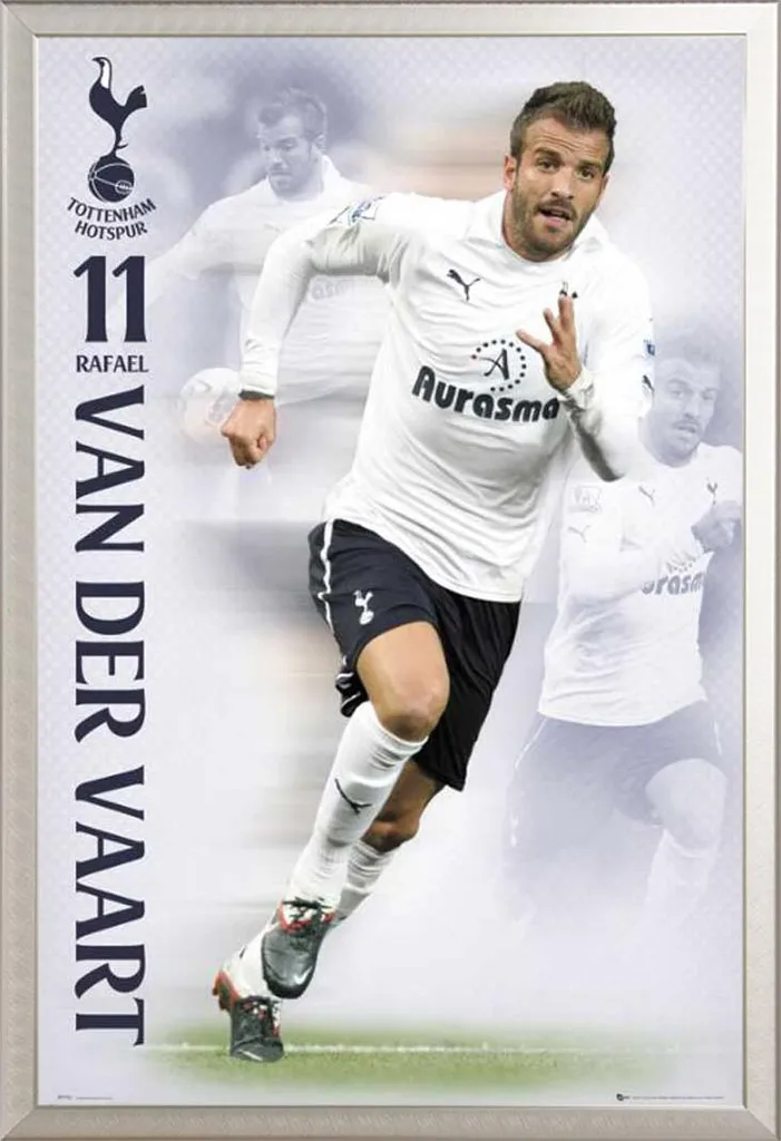 Poster Tottenham Van der Vaart : Cadre Aluminium sans reflet Acrylique