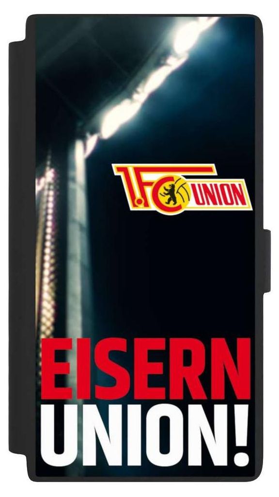 NIVOCASE Klapphülle für Samsung Galaxy S24 Ultra Handyhülle aus Kunst Leder NIVOflip schwarz 1. FC Union Berlin Fanartikel Fußball