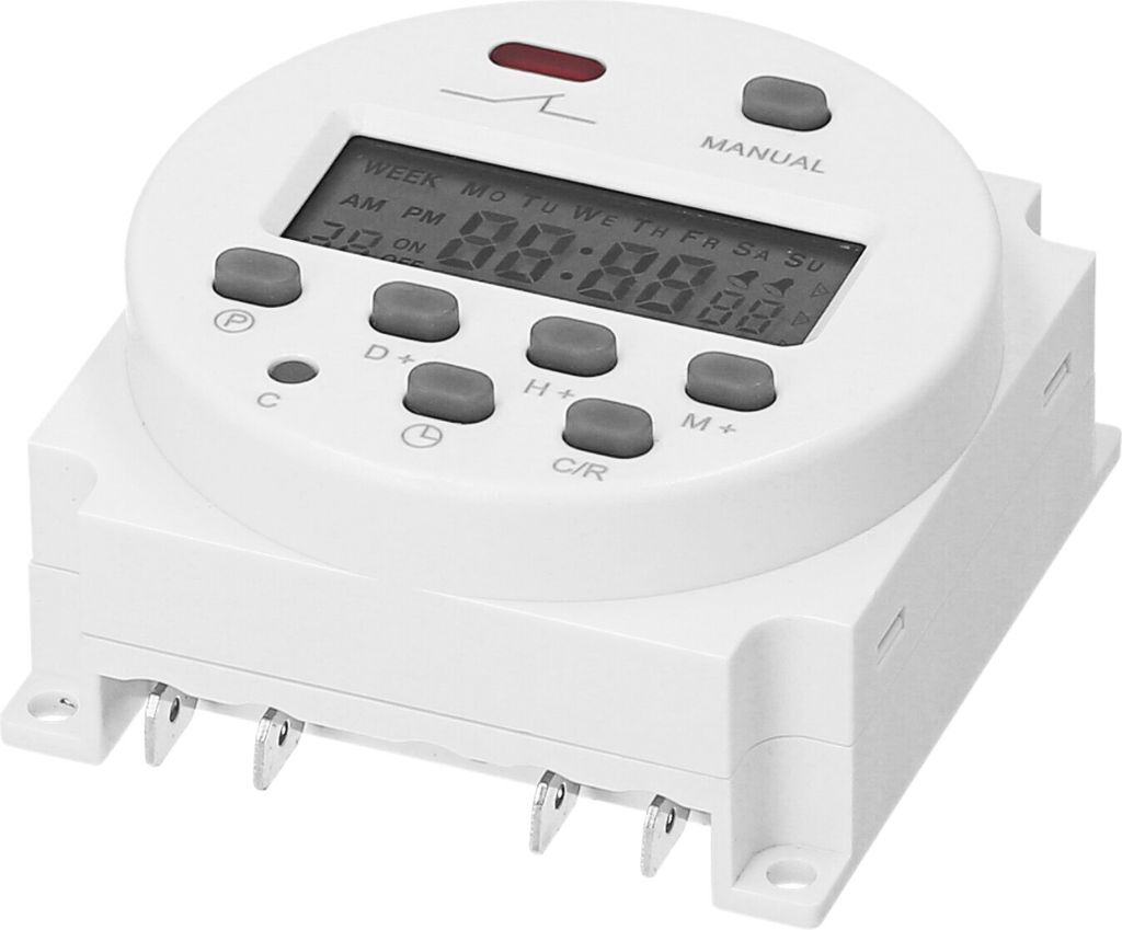 Wöchentlich programmierbarer digitaler Zeitschalter Schalttafelmontierte elektrische Zeitschaltuhr 16 unabhängige EIN/AUS-Programme für Heimbür...