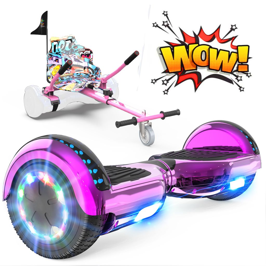 Hoverboard Weiß Für Kinder 6,5 Zoll Self-Balancing Scooters mit Rädern Licht Bluetooth Lautsprecher LED-Leuchten Fernbedienung Ladegerät Hover Scooter Board 