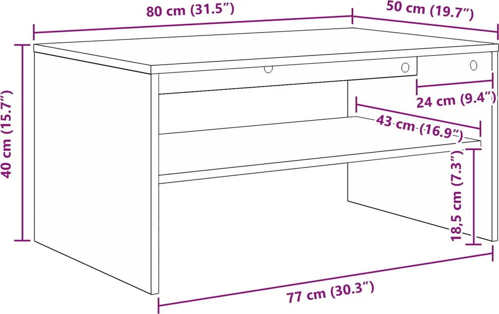 Tavolino Cemento Grigio 80x50x40 cm Maison Exclusive | Design Moderno - 9