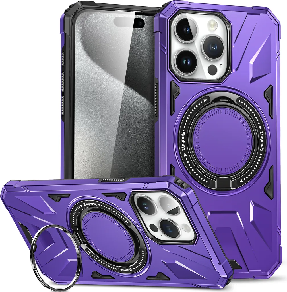 Custodia iPhone 14 Plus Viola MagSafe con Anello - Protezione Top