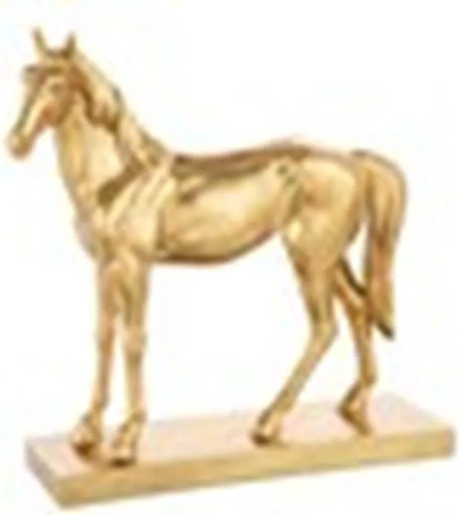 Sculpture Cheval 28cm Polyrésine Dorée J-Line Small Chic - Solide