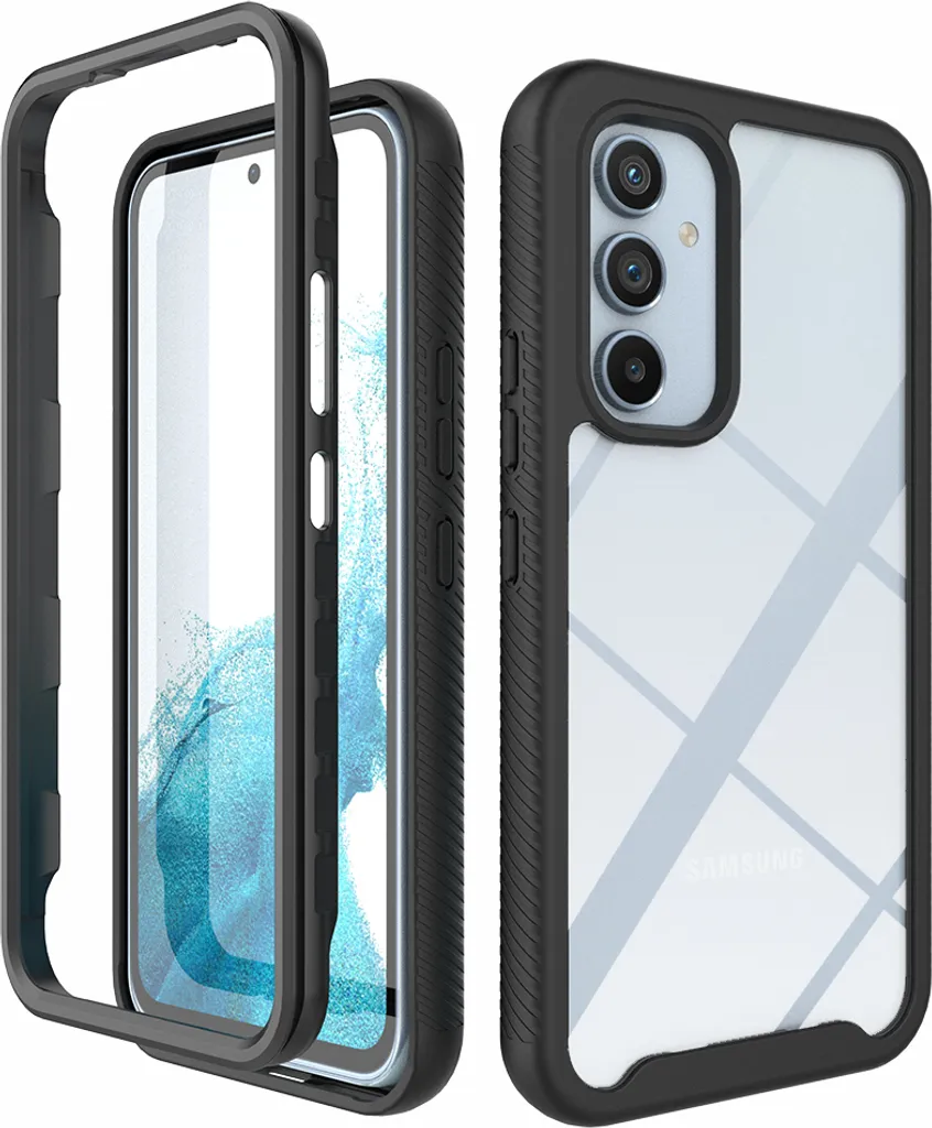 Galaxy A54 5G Case, Hybrid Transparent Back Cover, Rugged TPU Bumper, Custodia antiurto per Samsung Galaxy A54 5G Nero