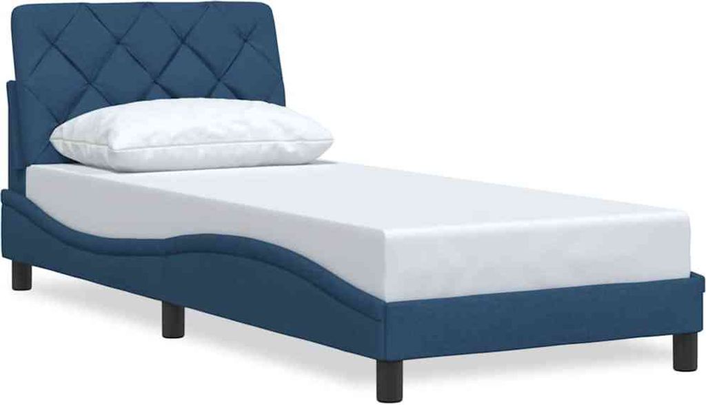 Bettgestell ohne Matratze Blau 80x200 cm Stoff