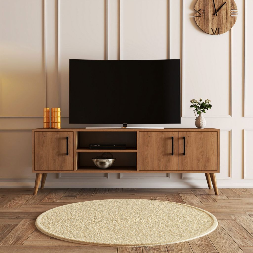 Skye Decor, Exxen - 1586, szafka pod telewizor, dąb, blat z Zdjęcie produktu 