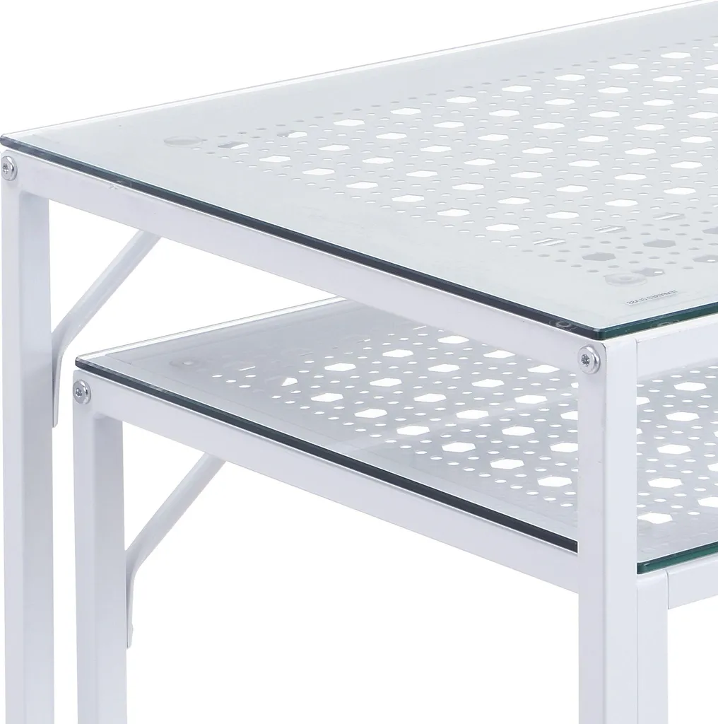Petite table basse métal et verre blanche : solution idéale gain de place