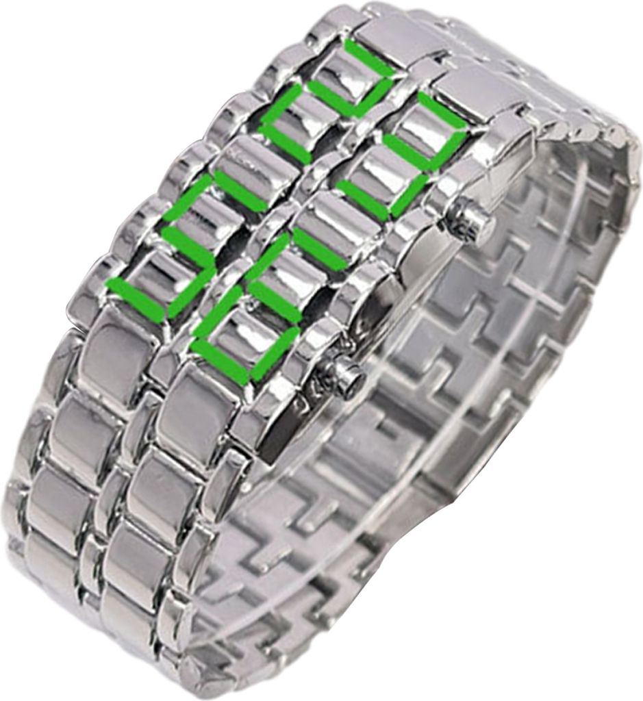 Herren-Digitaluhr mit großem Bildschirm, galvanisiert, hohe Genauigkeit, dekorativ, cooler Stil, individueller, bequemer Edelstahlgurt, leichtes H...