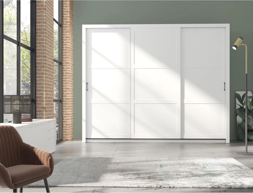 Kleiderschrank FRAMA 255cm Weiß Schiebetürenschrank
