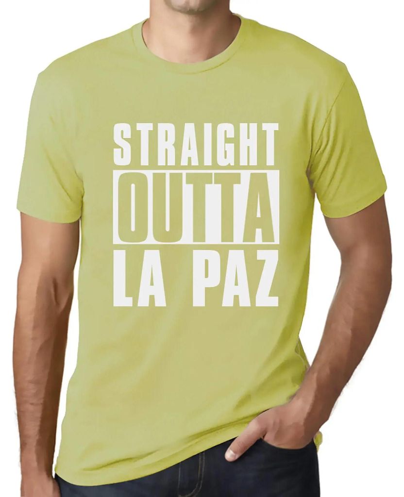 Herren Grafik T-Shirt Direkt aus la paz – Straight Outta La Paz – Öko-Verantwortlich Vintage Jahrgang Kurzarm Lustige Druck Geburtstag Geschen...