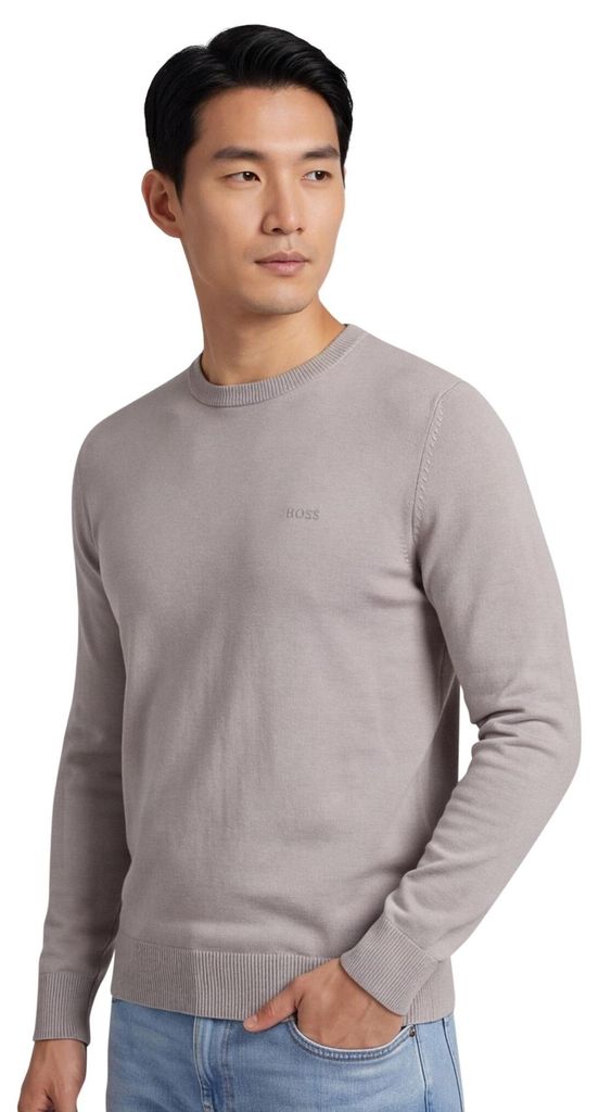 beiger gestrickter Pullover Boss Orange Asac-C normale Passform