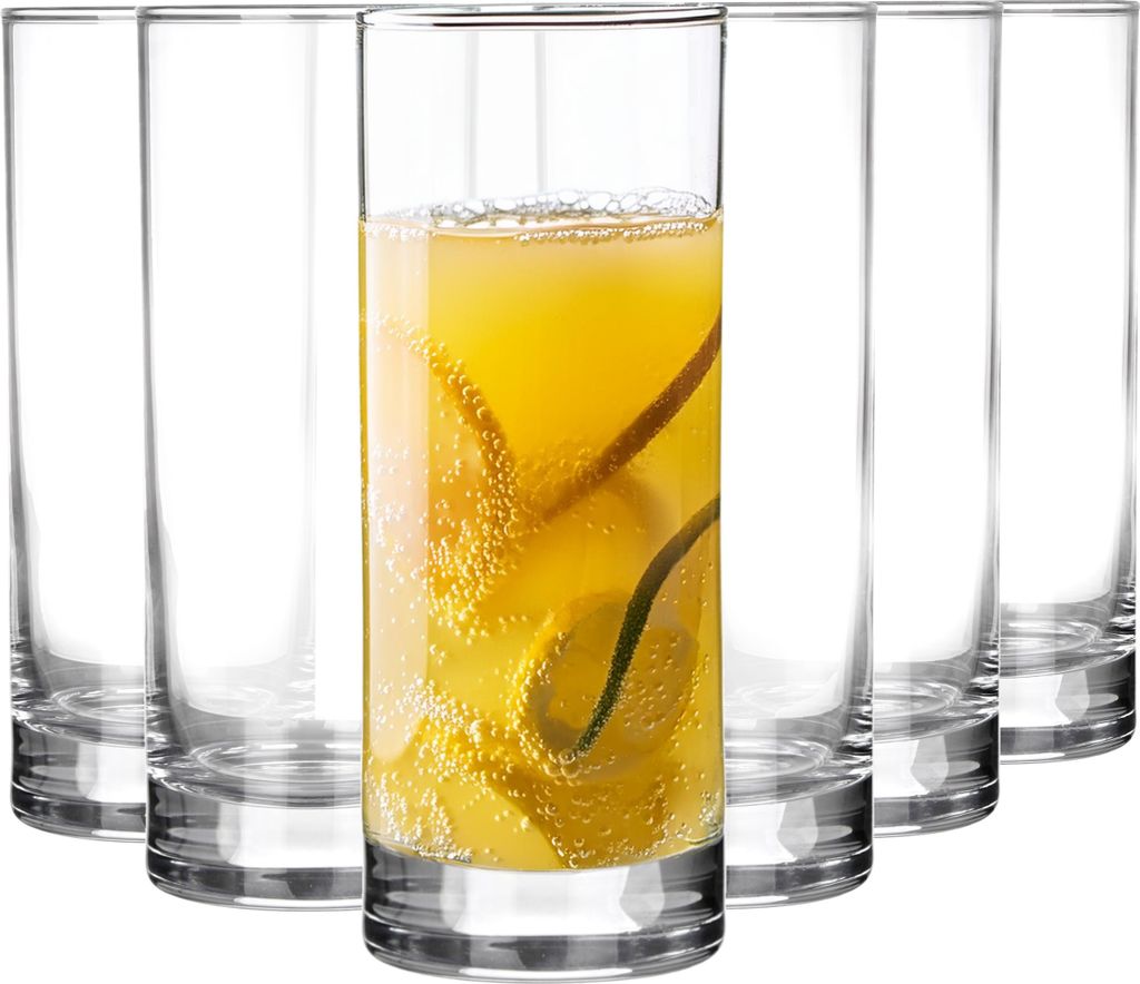 Glasmark KROSNO 1992 Gläser-Set 6-teilig Trinkgläser Wassergläser Longdrinkgläser Saftgläser Spülmaschinenfest 6x340 ml