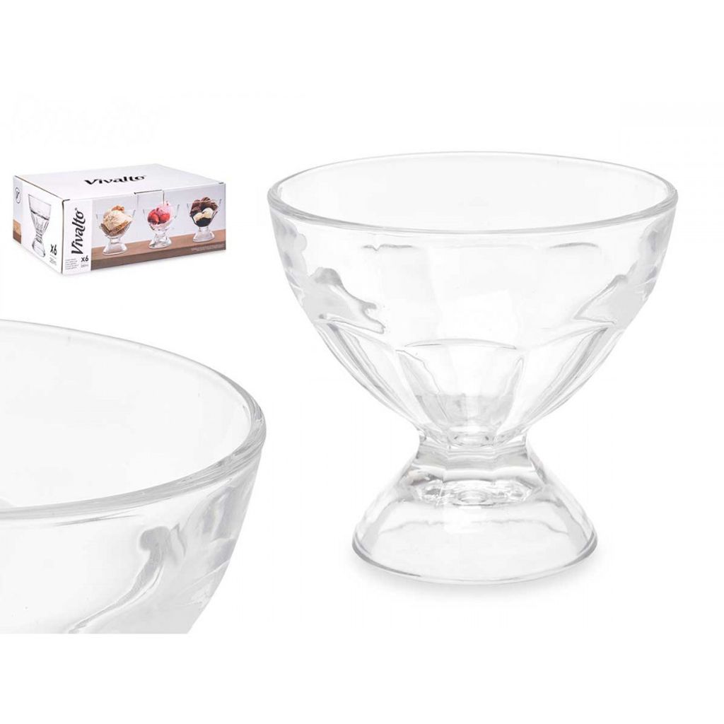 6er Eisbecher Dessertschalen Eisschalen Eisschale Eisgläser Eis Glas Klar ORN319