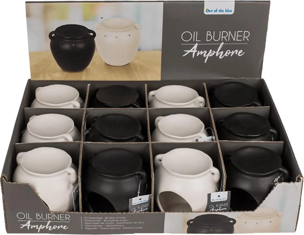 Brûle-parfum diffuseur d'huiles essentielles vase décoratif blanc - 2