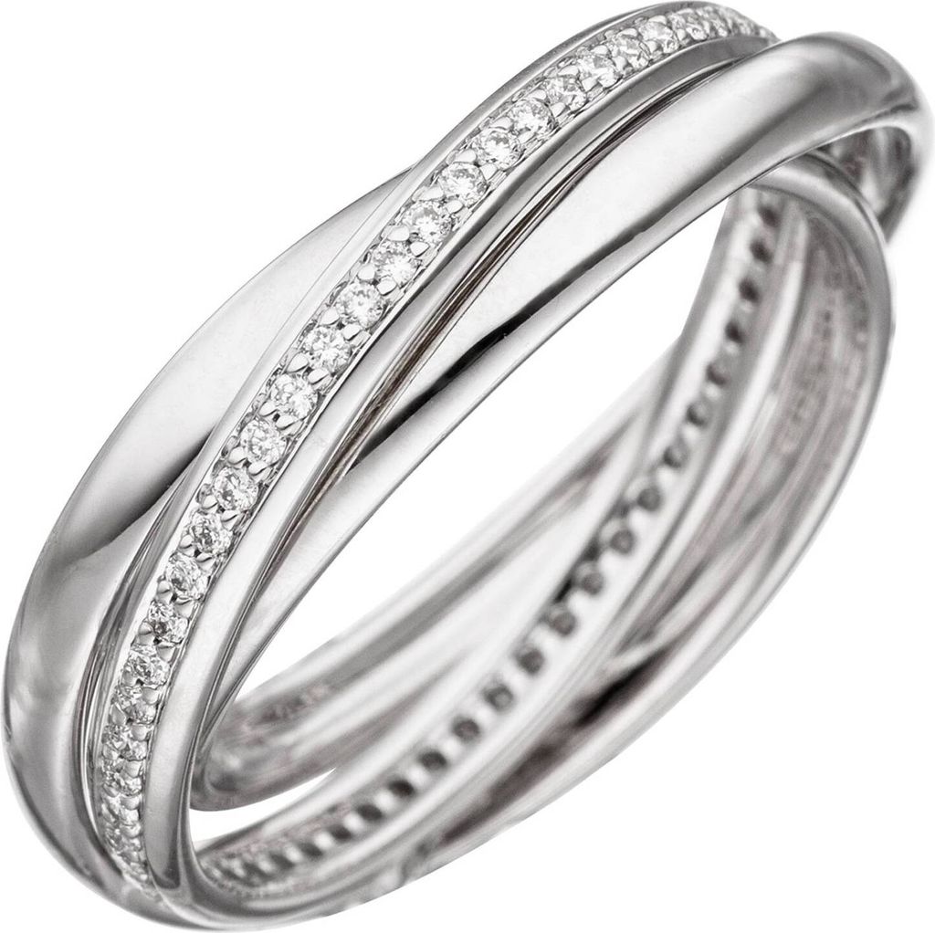 Gr. 60 Damen Ring 585 Gold Weißgold 58 Diamanten Brillanten Produktbild 