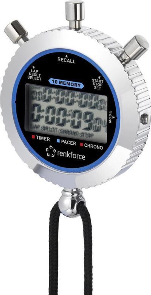 Renkforce RF-SW-200 Stoppuhr digital Silber Produktbild 