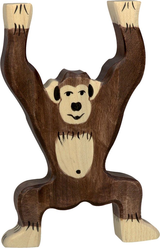 Schimpanse stehend Safari Holzfigur Holzspielzeug von Holztiger