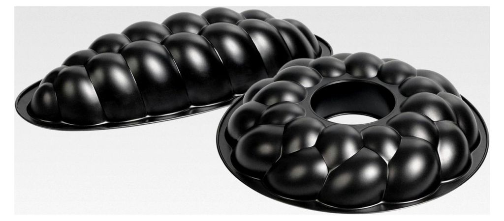 Hefeformen-Set 2-teilig | Hefekranzform 32 cm und Hefezopfform 38 cm aus Blech