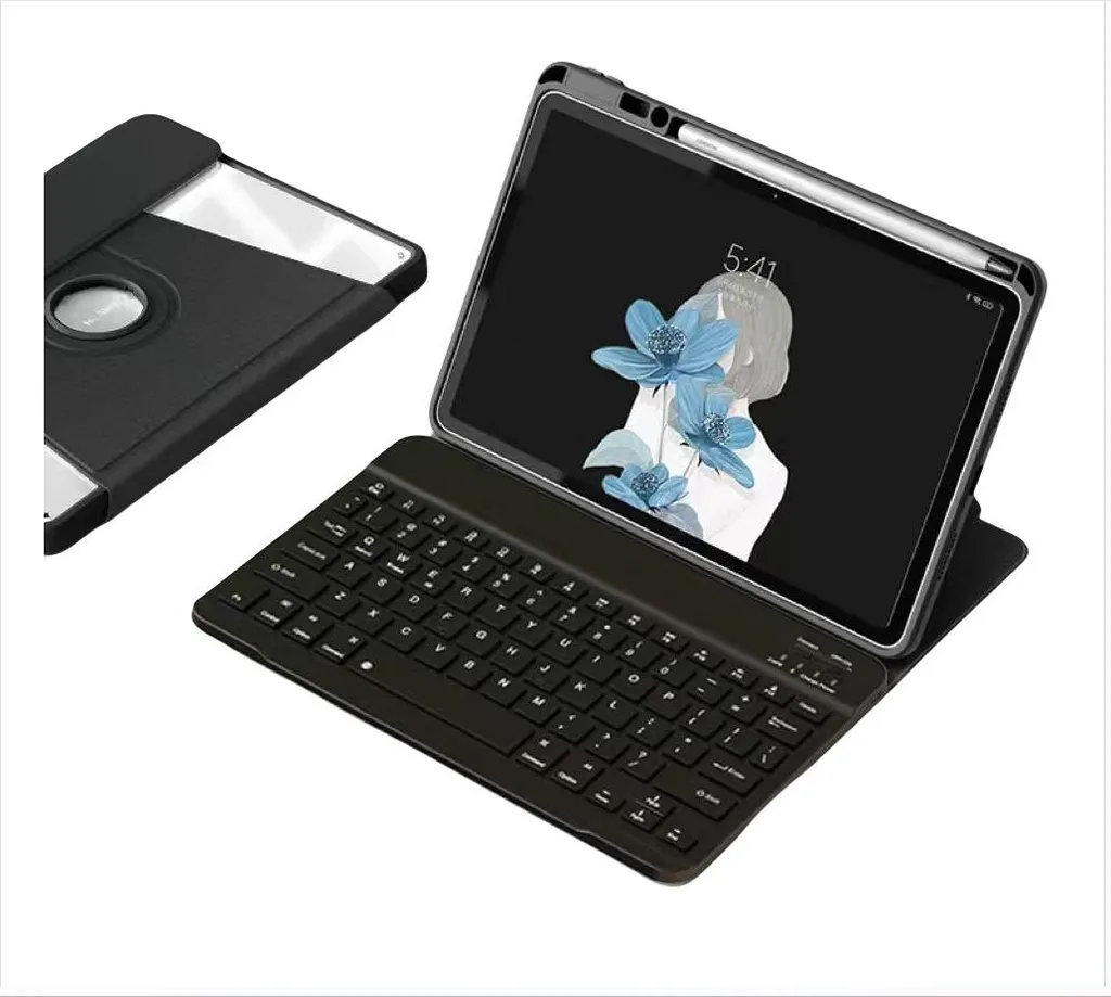 Housse avec clavier Bluetooth et coque rotative pour Samsung Tab S6 Lite