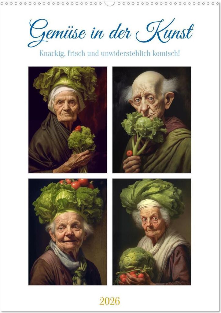 Gemüse in der Kunst (Wandkalender 2026 DIN A2 hoch), CALVENDO Monatskalender