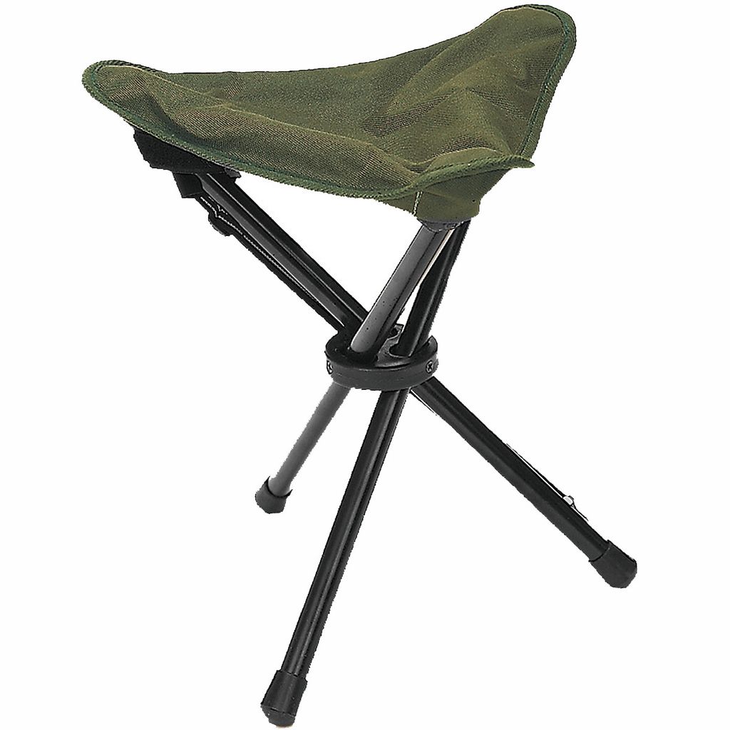 Olivgrüner Aluminium 3-Bein-Stuhl für Camping oder Wandern Parabellum 50136