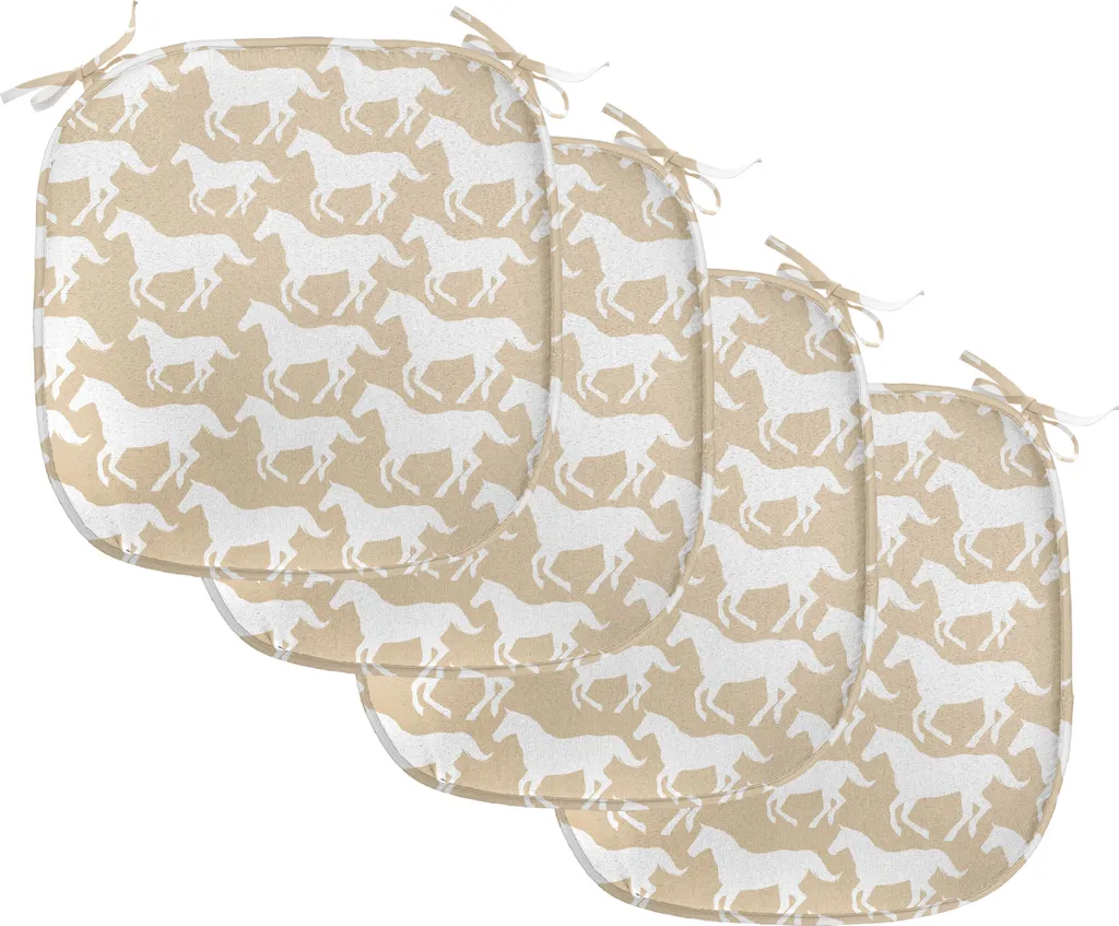 Coussins de chaise pour salle à manger déco cheval 40x40 cm lot de 4