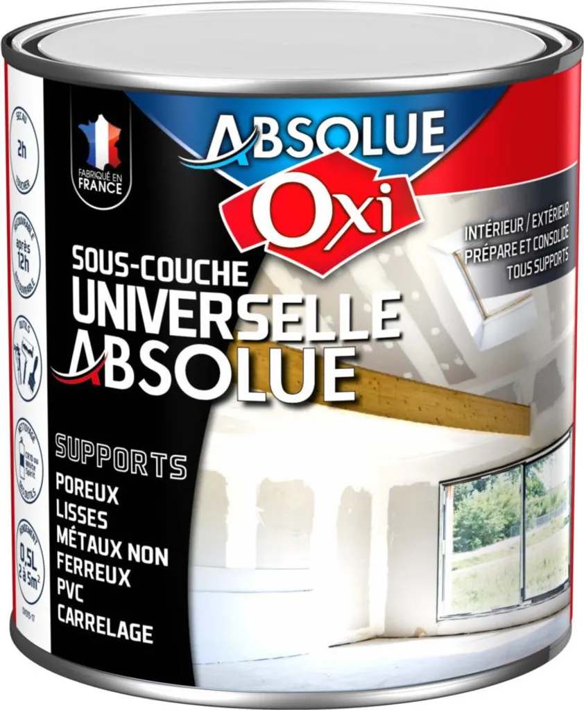 Apprêt Oxi Absolue 25 L : sous-couche haute opacité pour murs et plafonds