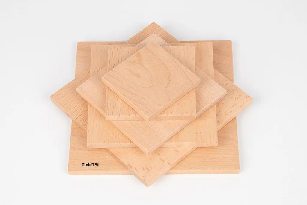 TickiT Panneaux de Construction Carrés en Bois Architecte 4 Pièces