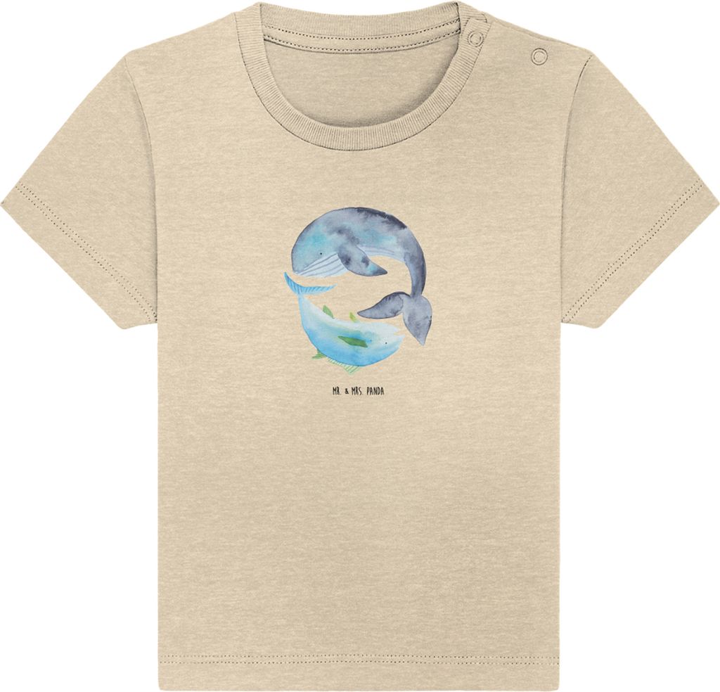 Mr. & Mrs. Panda T-Shirt Walfisch Thunfisch 0. - 6. Monat - Natural Raw - Geschenk, Wahl, Organic Baby, Wal, Spruch Lustig, Shirt, Kurzarmshirt, Ba...