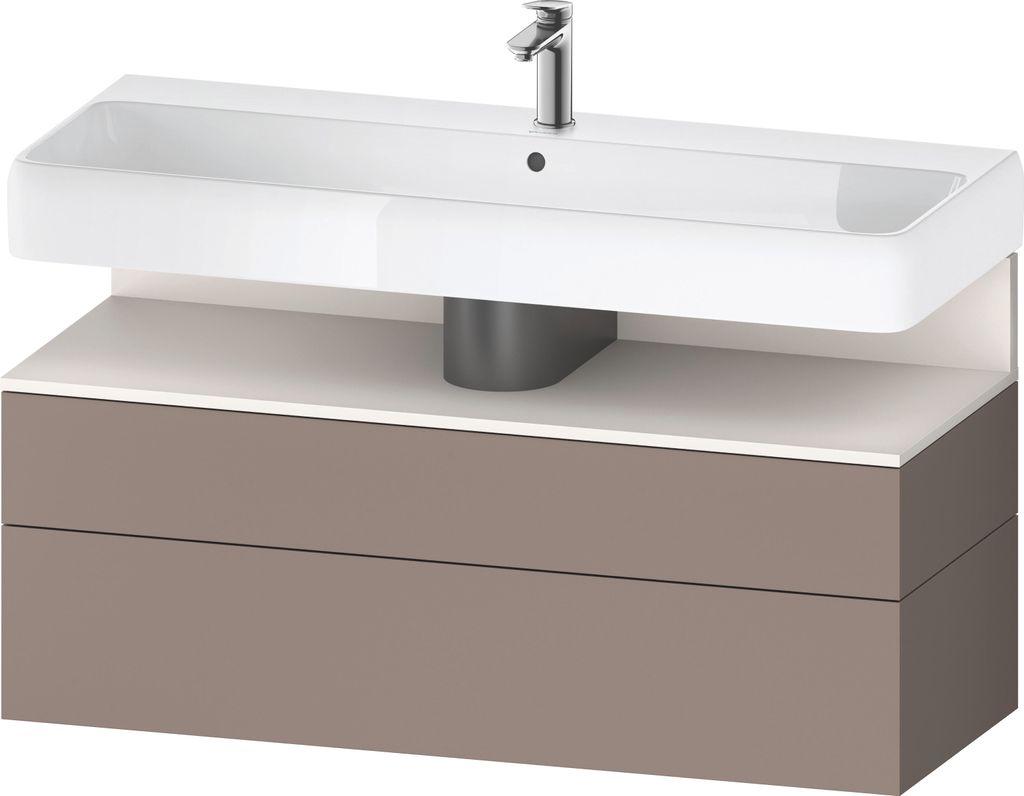 Duravit Qatego Waschtischunterbau, 1 Auszug und 1 Schublade, 1190x470x590mm, Nische Weiß Supermatt, QA4396084430000