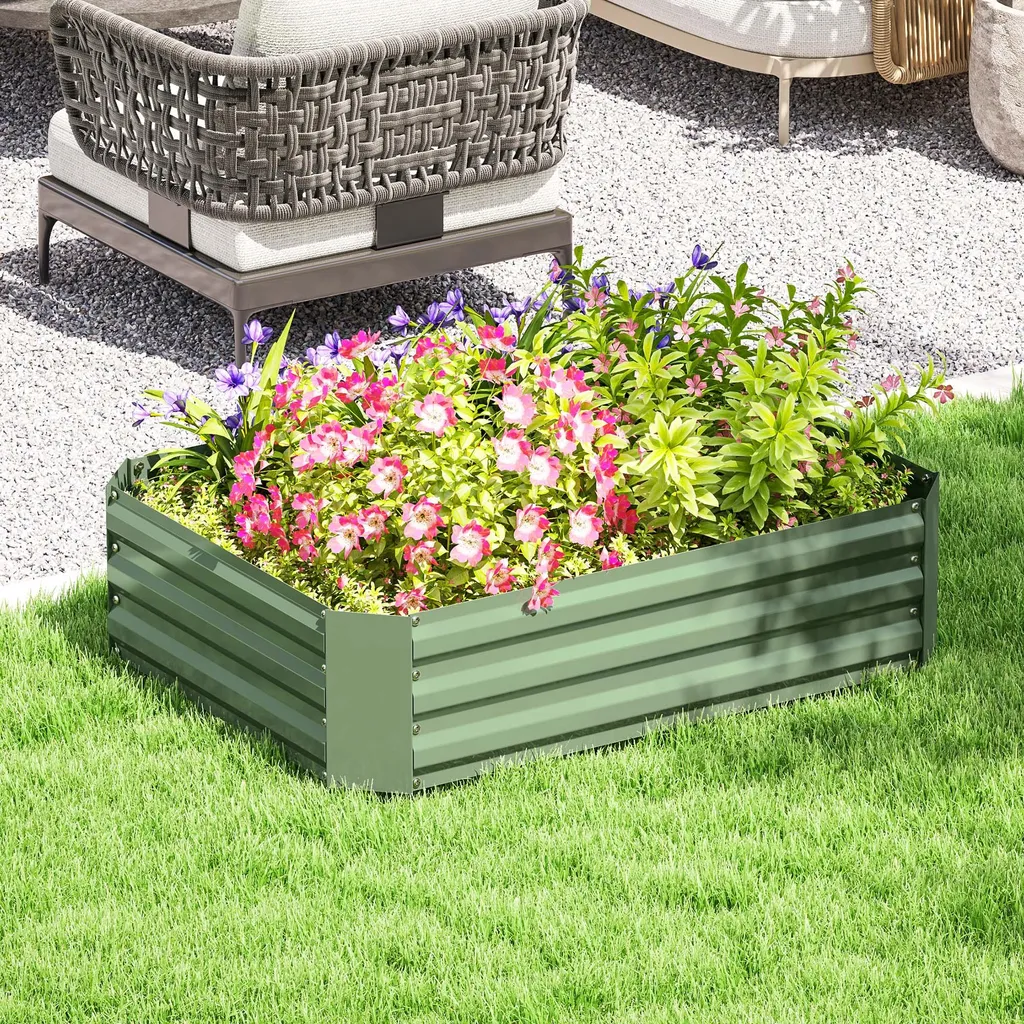 Potager surélevé empilable en acier, bac à légumes modulable 120cm