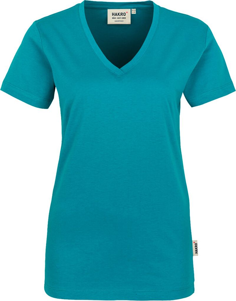 HAKRO Damen V-Shirt Classic smaragd 3XL